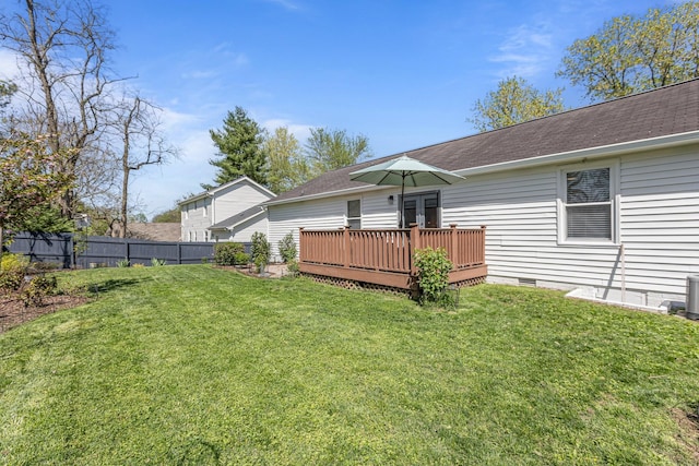 1304 Mallard Dr, Franklin, TN 37064 - back of house featuring a yard, a deck, crawl space, and fence