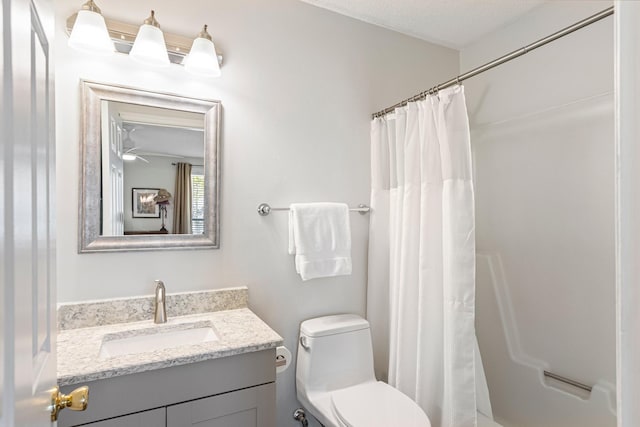 1304 Mallard Dr, Franklin, TN 37064 - bathroom with toilet, vanity, and a shower with curtain