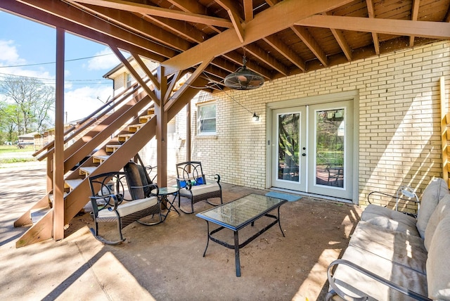 116 Dave Dr, Clarksville, TN 37042 - view of patio / terrace featuring french doors and stairs