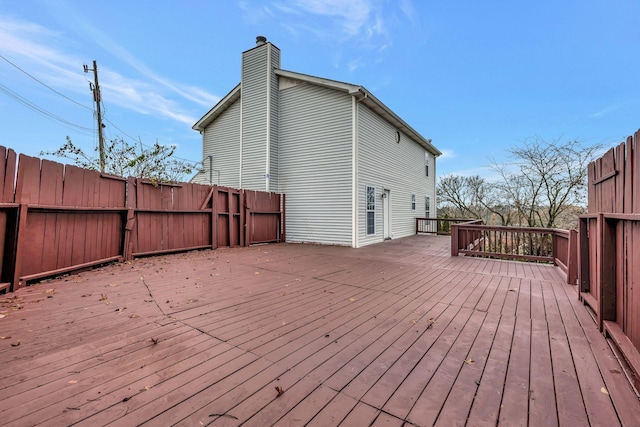 deck featuring fence