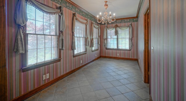 107 Geers Ct, Lebanon, TN 37087 - interior space with a chandelier, plenty of natural light, baseboards, and light tile patterned flooring