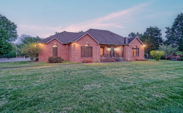 107 Geers Ct, Lebanon, TN 37087 - ranch-style house with brick siding, a front yard, and roof with shingles