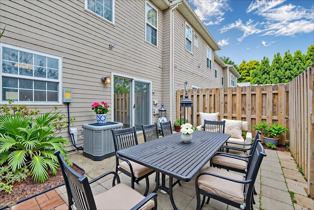 view of patio / terrace with fence and outdoor dining space
