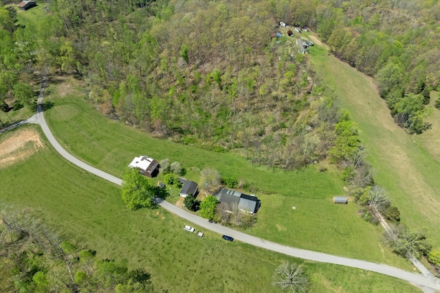 bird's eye view with a rural view