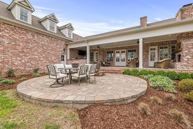 620 Williamson County Line Rd, Fairview, TN 37062 - view of patio / terrace with french doors and a ceiling fan