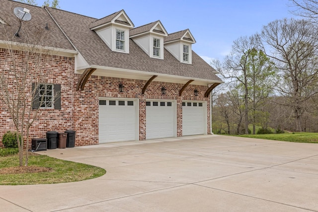 620 Williamson County Line Rd, Fairview, TN 37062 - view of side of property with roof with shingles, driveway, a garage, and brick siding