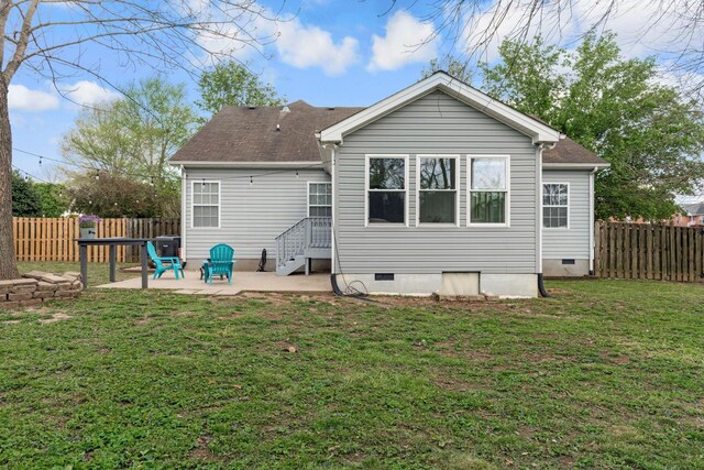 1007 Whitley Pl, Hendersonville, TN 37075 - rear view of property featuring a patio, crawl space, a fenced backyard, and a yard