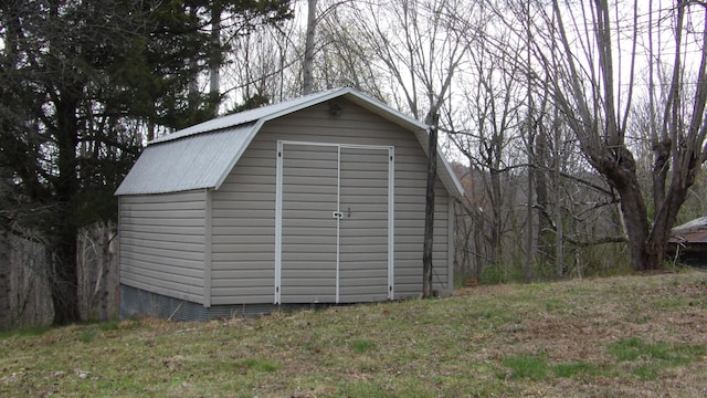 view of shed
