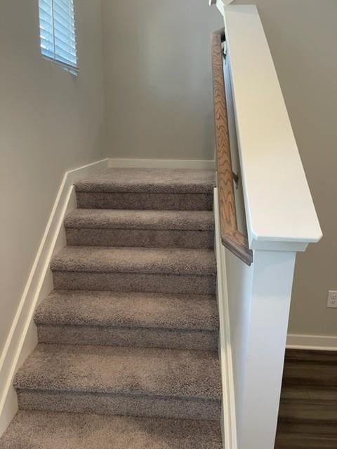 341 Casper Dr, Spring Hill, TN 37174 - stairs with baseboards and wood finished floors