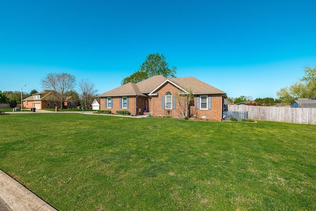 2403 English Hill Dr, Murfreesboro, TN 37130 - ranch-style home with a front yard, brick siding, and fence