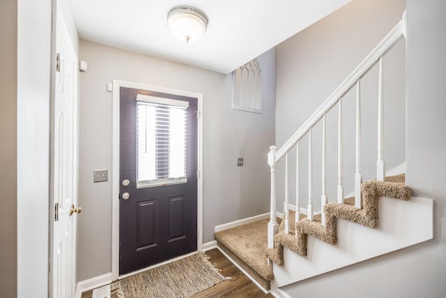 2403 English Hill Dr, Murfreesboro, TN 37130 - foyer with wood finished floors, baseboards, and stairway