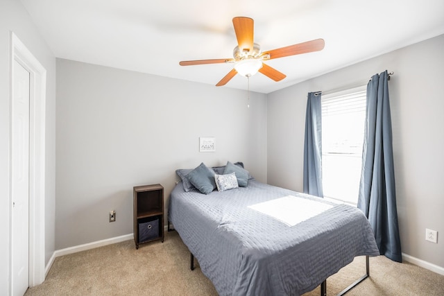 2403 English Hill Dr, Murfreesboro, TN 37130 - bedroom featuring light colored carpet, baseboards, and a ceiling fan