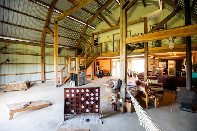 0 Burnt Hill Rd, Unionville, TN 37180 - misc room with stairs and a wood stove