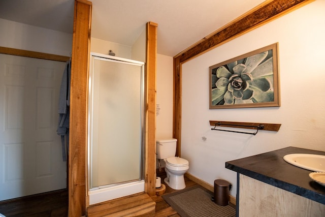 0 Burnt Hill Rd, Unionville, TN 37180 - bathroom featuring toilet, wood finished floors, and a stall shower
