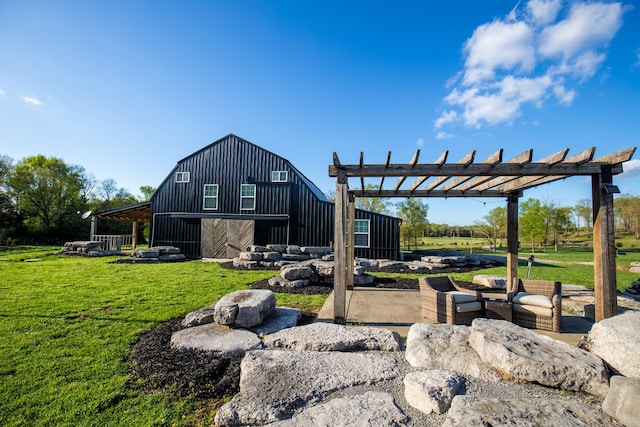 0 Burnt Hill Rd, Unionville, TN 37180 - view of yard featuring an outdoor structure, a barn, and a pergola