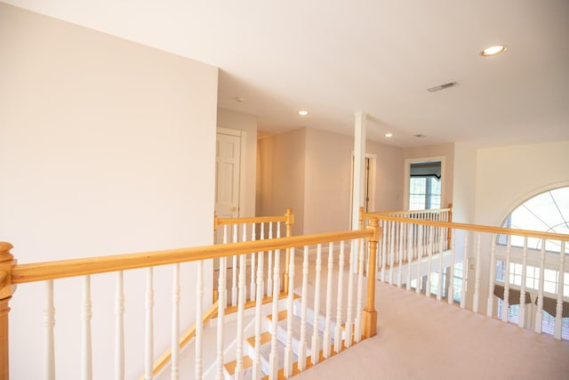 2132 Neelys Bend Rd, Madison, TN 37115 - hall with an upstairs landing, recessed lighting, and carpet