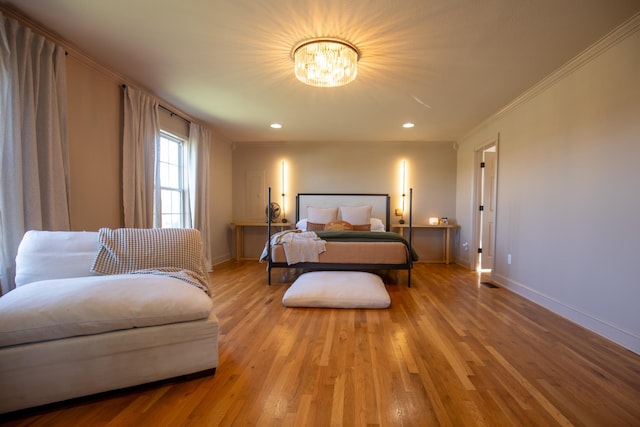 501 Burnt Hill Rd, Unionville, TN 37180 - bedroom featuring wood finished floors, a notable chandelier, and baseboards