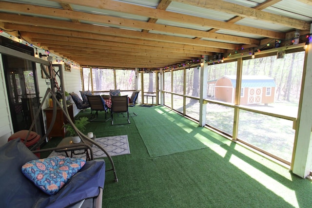 320 Benson Rd, Reagan, TN 38368 - unfurnished sunroom featuring outdoor dining area and plenty of natural light