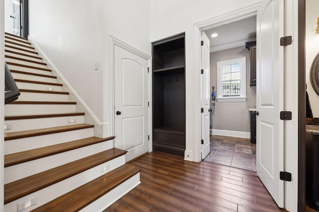 61 Harbor Cove Dr, Old Hickory, TN 37138 - mudroom with dark wood-type flooring and baseboards