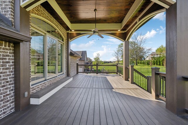 61 Harbor Cove Dr, Old Hickory, TN 37138 - deck featuring a lawn and ceiling fan
