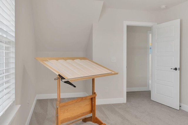 interior space featuring carpet flooring