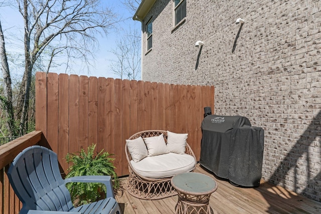 deck featuring fence