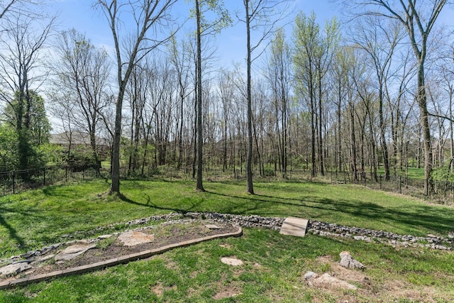 view of yard featuring fence