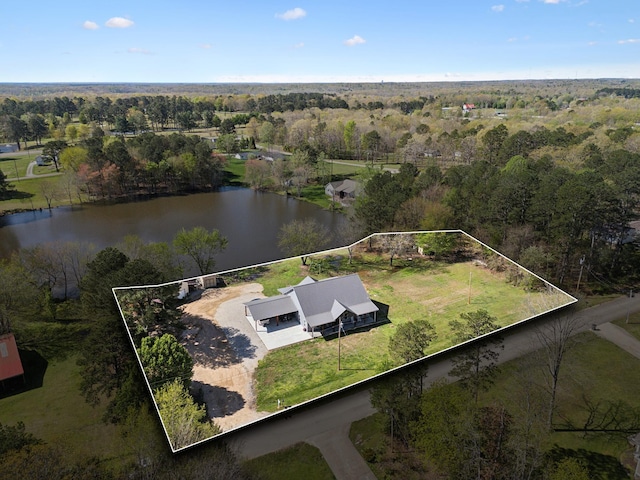 208 Lakeview Dr, Hohenwald, TN 38462 - aerial view of property's location with a nearby body of water and property parcel outlined