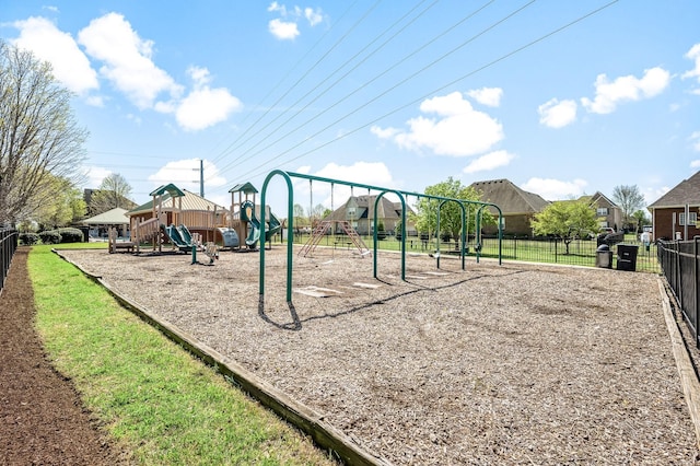 communal playground with fence