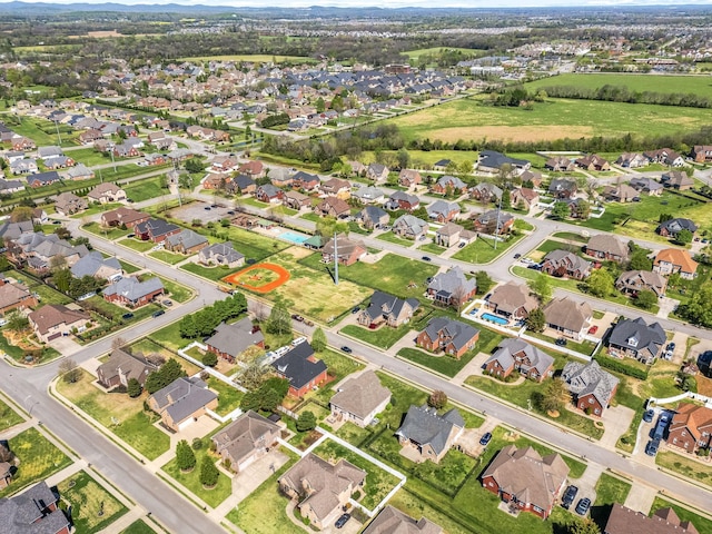 bird's eye view with a residential view