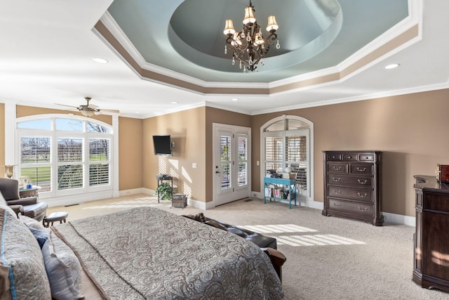 763 Plantation Way, Gallatin, TN 37066 - bedroom featuring multiple windows, a raised ceiling, and carpet