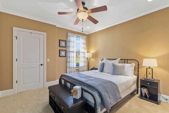 763 Plantation Way, Gallatin, TN 37066 - carpeted bedroom with baseboards, ornamental molding, and ceiling fan