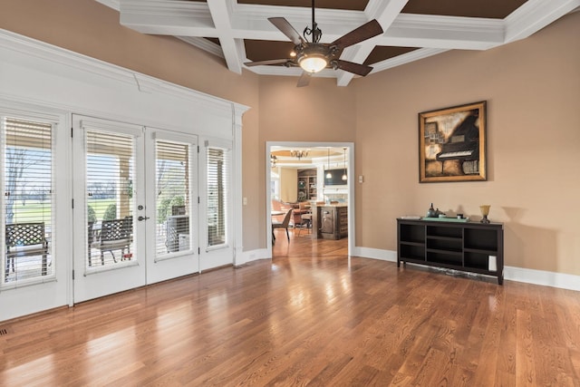 763 Plantation Way, Gallatin, TN 37066 - foyer entrance featuring french doors, baseboards, a ceiling fan, and wood finished floors