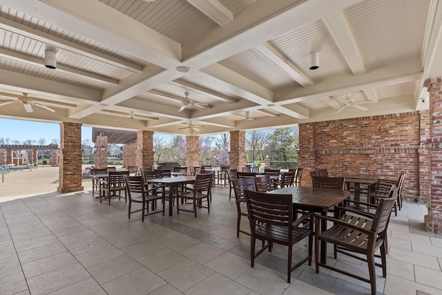 763 Plantation Way, Gallatin, TN 37066 - view of patio / terrace with a ceiling fan and outdoor dining area