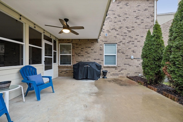 1006 Harmony Ln, Hendersonville, TN 37075 - view of patio featuring area for grilling and a ceiling fan
