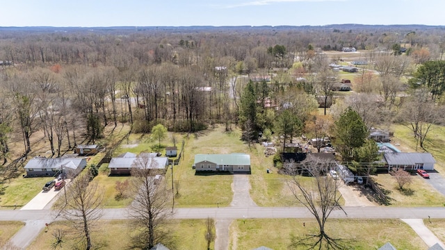 drone / aerial view with a forest view