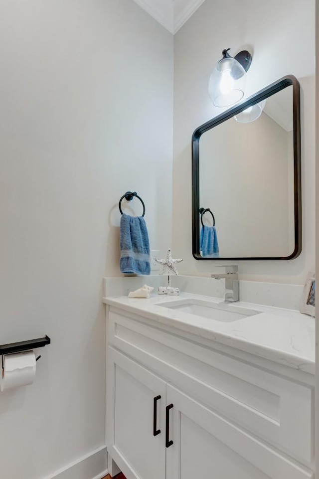 57 Watson Ct, Leoma, TN 38468 - bathroom featuring vanity and crown molding