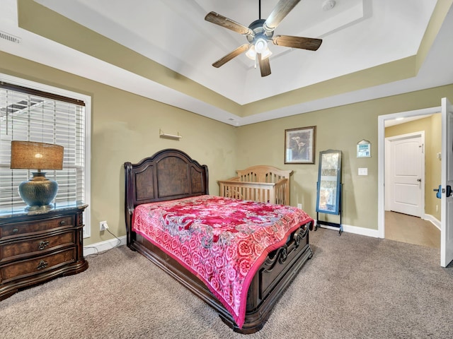 1084 Harrison Way, Clarksville, TN 37042 - carpeted bedroom with ceiling fan, baseboards, and a raised ceiling