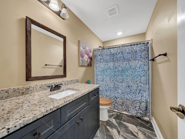 1084 Harrison Way, Clarksville, TN 37042 - full bath with vanity, marble finish floor, baseboards, toilet, and visible vents
