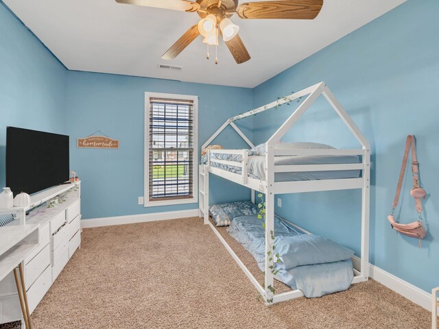 1084 Harrison Way, Clarksville, TN 37042 - carpeted bedroom with baseboards, visible vents, and ceiling fan