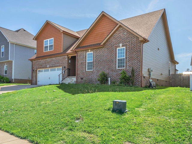 1084 Harrison Way, Clarksville, TN 37042 - view of front of house featuring brick siding, aphalt driveway, a front yard, and a garage