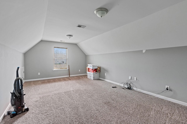 756 Maylene Dr, Madison, TN 37115 - bonus room featuring baseboards, vaulted ceiling, carpet, and visible vents