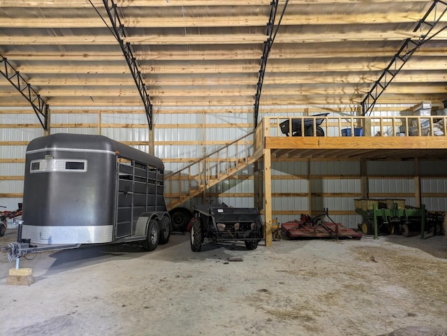 garage featuring metal wall