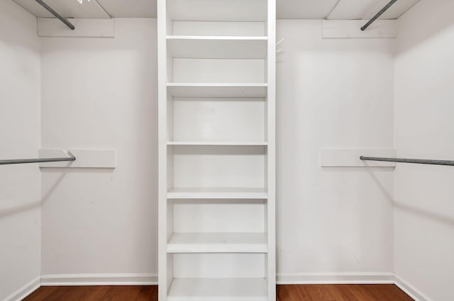 spacious closet with wood finished floors