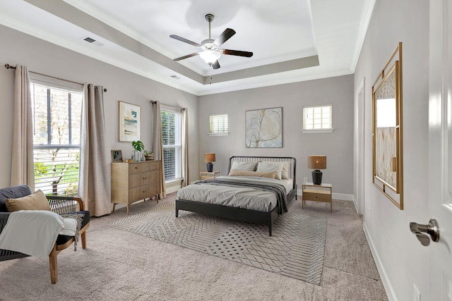 523 Pleasant St, Nolensville, TN 37135 - bedroom featuring visible vents, ornamental molding, light colored carpet, and multiple windows
