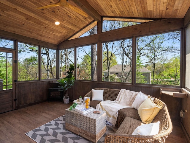 sunroom featuring outdoor lounge area