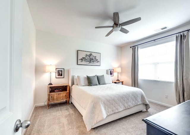 627 Prominence Rd, Columbia, TN 38401 - bedroom featuring light colored carpet, baseboards, and ceiling fan
