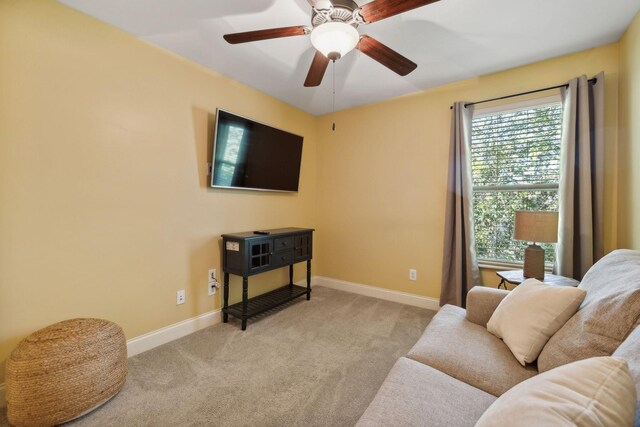 405 Waterbrook Dr, Mount Juliet, TN 37122 - carpeted living room featuring baseboards and ceiling fan