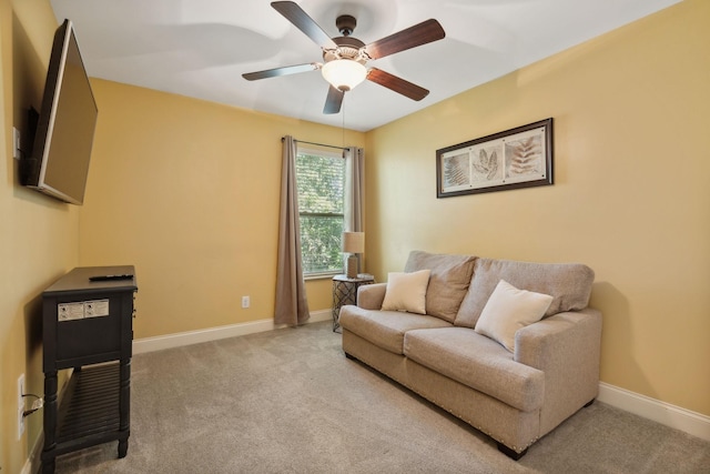 405 Waterbrook Dr, Mount Juliet, TN 37122 - carpeted living room featuring baseboards and a ceiling fan