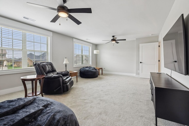 1060 Veridian Dr Unit 23A, Clarksville, TN 37043 - carpeted bedroom with visible vents, baseboards, and a ceiling fan